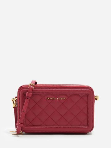 Ví nữ Charles & Keith Quilted Long Wallet CK6-10840105 Red