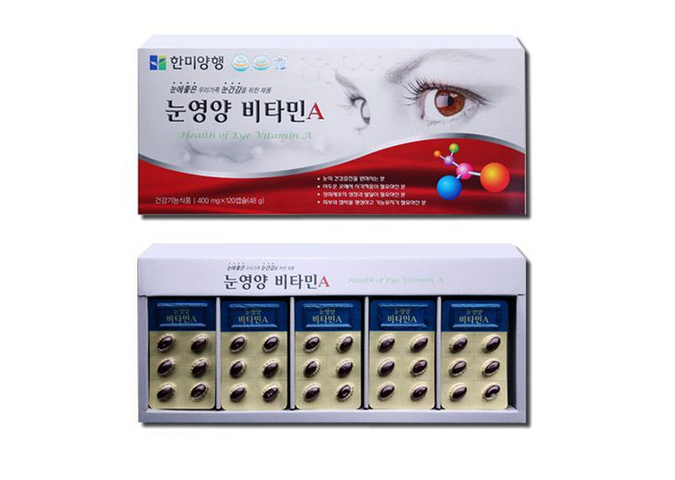 Viên uống bổ mắt Hanmi Health Of Eye Vitamin A - Hỗ trợ sức khỏe mắt, giảm mỏi và bảo vệ mắt khỏi ánh sáng xanh, Hộp 120 viên