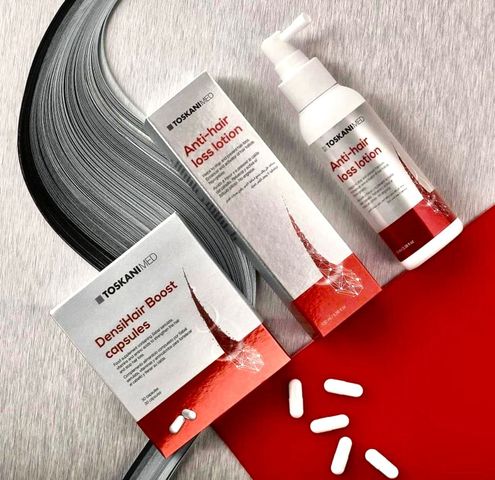 Viên uống Toskani DensiHair Boost hỗ trợ ngăn rụng tóc, kích thích mọc tóc chắc khỏe, bóng mượt - bồi bổ từ thiên nhiên cho cả nam và nữ