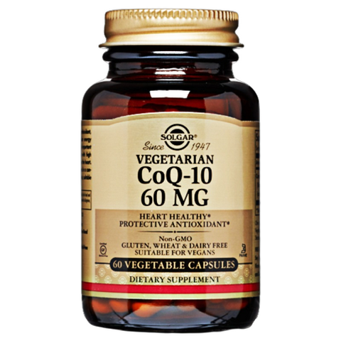 Viên Uống Hỗ Trợ Tim Mạch Solgar Vegetarian CoQ10 60 Viên - Bổ Sung Coenzyme Q-10 Giúp Tăng Cường Sức Khỏe Tim Mạch, Giảm Nguy Cơ Tai Biến