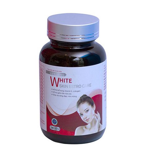 Viên Uống Hỗ Trợ Trắng Da White Skin Estro Care - Bổ Sung Collagen, Vitamin E, Giúp Da Trẻ Hóa, Mịn Màng, 30 Viên