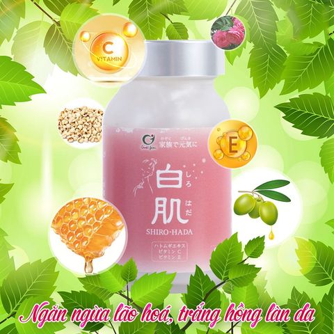 Viên Uống Trắng Da Shirohada Genki Fami - Chiết Xuất Tự Nhiên Nhật Bản, Dưỡng Trắng Da Mịn Màng, 90 Viên