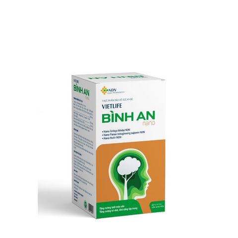 Viên uống Vietlife Bình An Nano - Bổ Não, Tăng Cường Trí Nhớ, Hỗ Trợ Lưu Thông Máu, Phục Hồi Sức Khỏe, Hộp 30 Viên