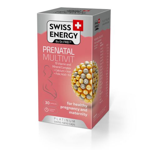 Vitamin Swiss Energy Prenatal Multivit - Viên Uống Dinh Dưỡng Cho Phụ Nữ Mang Thai và Cho Con Bú - Hỗ Trợ 19 Loại Vitamin và Khoáng Chất