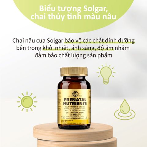 Viên uống vitamin tổng hợp cho bà bầu Solgar Prenatal Nutrients - Hỗ trợ 19 vitamin, khoáng chất thiết yếu cho sức khỏe mẹ và bé