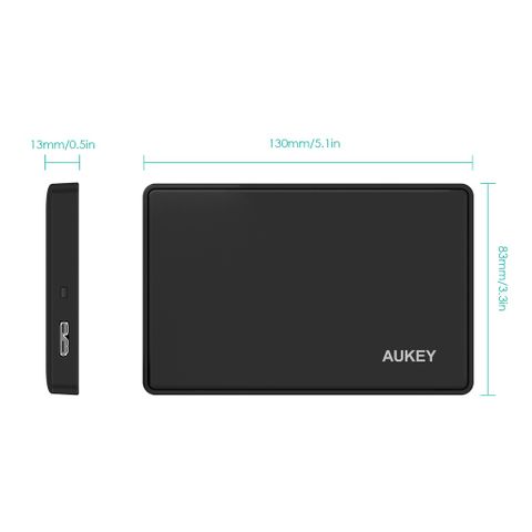Vỏ ổ cứng di động AUKEY DS-B4 1TB 2.5 inch USB 3.0 5G - Lưu trữ nhanh chóng cho PC và Laptop, Thiết kế tiện dụng chống trượt