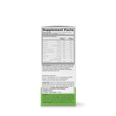 Giọt Vitamin Tổng Hợp Hữu Cơ Wellements Cho Bé Từ 2 Tháng - Hỗ Trợ Tăng Trưởng Và Phát Triển Khỏe Mạnh, USDA Organic 30ml