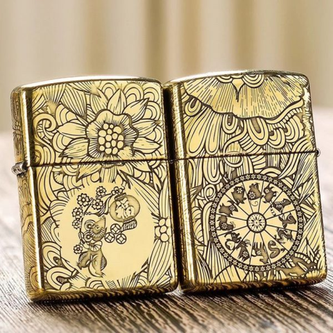 Bật Lửa Zippo 12 Con Giáp Năm Tí - Họa Tiết Chuột Đồng Thau Nguyên Khối, Quà Tặng Độc Đáo Cho Người Yêu Thích Văn Hóa Phương Đông