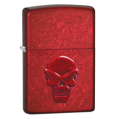 Bật Lửa Zippo 21186 Doom - Đầu Sọ Dập Nổi Trên Nền Candy Apple Red - Quà Tặng Độc Đáo Cho Người Sử Dụng