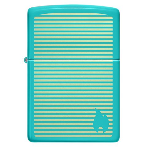 Bật Lửa Zippo 48151 Classic Flat Turquoise - Mẫu Khắc Laze Đơn Giản, Cổ Điển, Dùng Lại Nhiều Lần