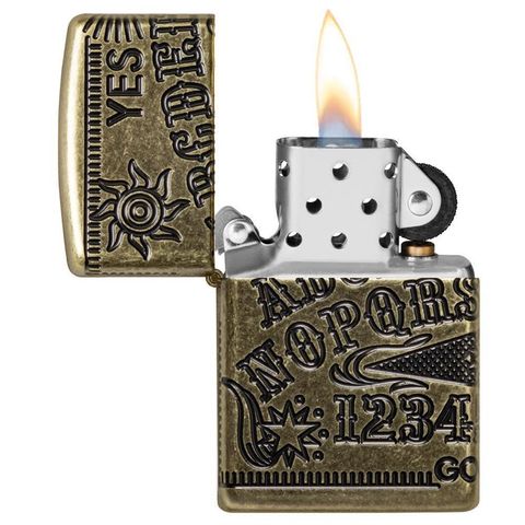 Bật Lửa Zippo 49001 Thiết Kế Ouija Board - Bật Lửa Độc Đáo Vỏ Dày Armor™ Cao Cấp - Quà Tặng Cho Fan Hâm Mộ Bí Ẩn