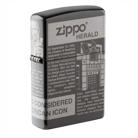 Bật Lửa Zippo 49049 Newsprint Design - Bật Lửa Cổ Điển Khắc Laser 360 Độ, Chất Liệu Đồng Thau Nguyên Khối, Quà Tặng Độc Đáo