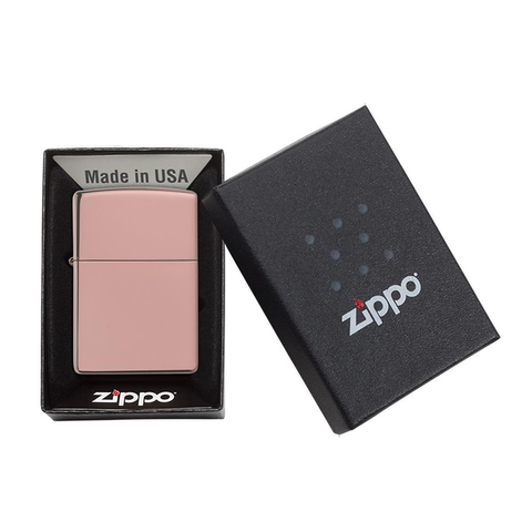 Bật Lửa Zippo 49190 High Polish Rose Gold - Bật Lửa Cổ Điển Sang Trọng Vỏ Đồng Thau Tinh Tế Cho Người Sử Dụng