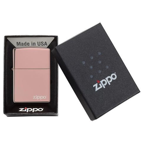 Bật Lửa Zippo 49190ZL Vàng Hồng Cao Cấp - Thiết Kế Sang Trọng với Logo Zippo, Bền Bỉ và Độc Đáo cho Người Sử Dụng Yêu Thích