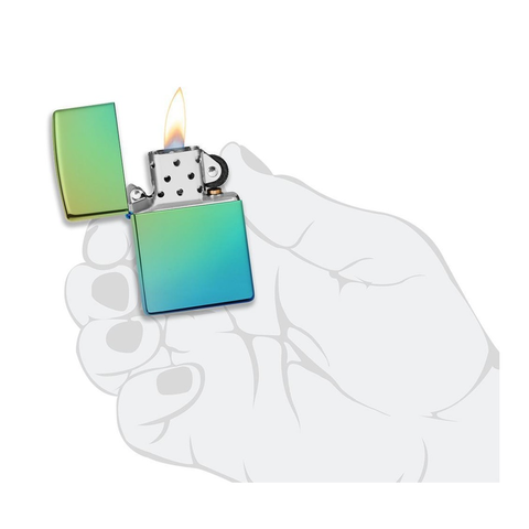 Bật Lửa Zippo 49191 High Polish Teal - Bị Đưa Vào Màu Ngọc Lam Caribbean Bắt Mắt, Hàng Chính Hãng, Tái Sử Dụng Suốt Đời