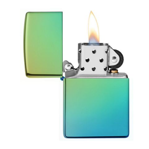 Bật Lửa Zippo 49191 High Polish Teal - Bị Đưa Vào Màu Ngọc Lam Caribbean Bắt Mắt, Hàng Chính Hãng, Tái Sử Dụng Suốt Đời
