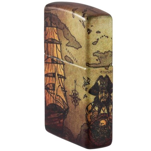 Bật Lửa Zippo 49355 Thiết Kế Tàu Cướp Biển - Chống Gió, Nguyên Khối Đồng Thau, Quà Tặng Độc Đáo Cho Fan Hâm Mộ Hàng Hải