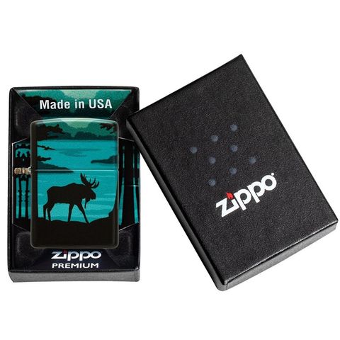 Bật Lửa Zippo 49481 Thiết Kế Nai Sừng Tấm - Bật Lửa Chống Gió Bằng Đồng Thau Nguyên Khối - Quà Tặng Sang Trọng Cho Người Yêu Thiên Nhiên