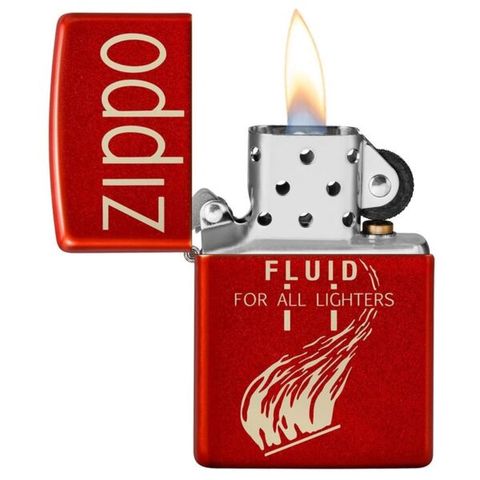 Bật Lửa Zippo 49586 Retro Design Màu Đỏ Ánh Kim - Bật Lửa Cổ Điển Lấy Cảm Hứng Từ Những Năm 40 - Quà Tặng Sành Điệu cho Người Sưu Tầm