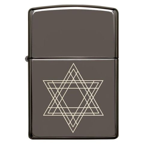 Bật Lửa Zippo 49685 Star of David Design - Bật Lửa Đồng Thau Khắc Biểu Tượng Tâm Linh Do Thái, Quà Tặng Độc Đáo