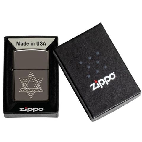 Bật Lửa Zippo 49685 Star of David Design - Bật Lửa Đồng Thau Khắc Biểu Tượng Tâm Linh Do Thái, Quà Tặng Độc Đáo