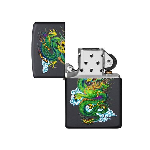 Bật Lửa Zippo Black Matte Dragon 29839 - Họa Tiết Rồng, Chất Liệu Đồng Thau, Bảo Hành Trọn Đời, Quà Tặng Từ Thương Hiệu Nổi Tiếng