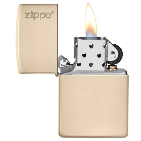 Bật Lửa Zippo Classic 49453ZL Màu Cát Sang Trọng - Logo Zippo Khắc Laser, Chất Liệu Đồng Thau Bền Đẹp, Quà Tặng Đẳng Cấp