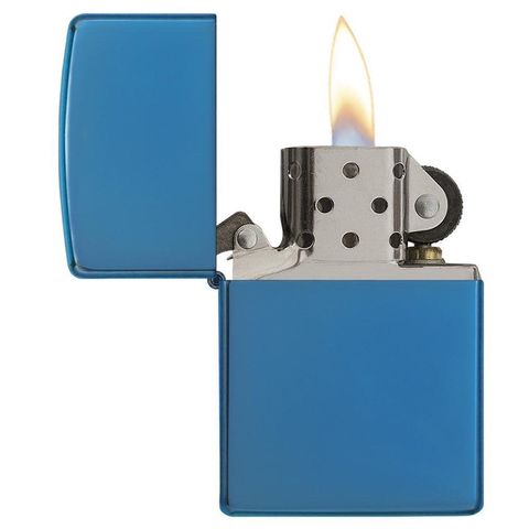 Bật Lửa Zippo Classic High Polish Blue 20446 - Bật Lửa Mạ Chrome Xanh Sapphire Sang Trọng, Thiết Kế Tinh Tế, Quà Tặng Độc Đáo
