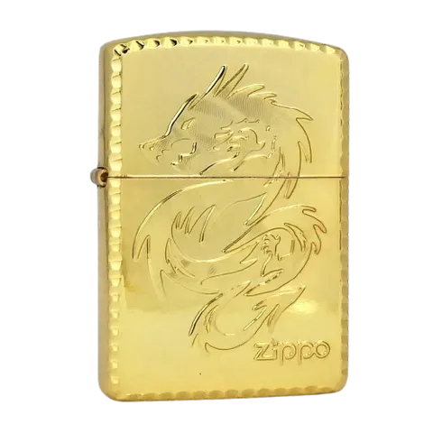 Bật lửa Zippo Dragon Design Gold with logo Zippo ZA-2-72B