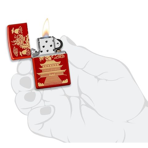 Bật Lửa Zippo Dragon Eastern Design 49517 - Họa Tiết Rồng Độc Đáo, Chất Liệu Đồng Thau, Ghi Điểm Với Người Sưu Tập