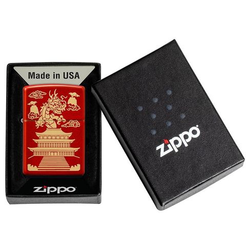 Bật Lửa Zippo Dragon Eastern Design 49517 - Họa Tiết Rồng Độc Đáo, Chất Liệu Đồng Thau, Ghi Điểm Với Người Sưu Tập