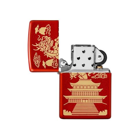 Bật Lửa Zippo Dragon Eastern Design 49517 - Họa Tiết Rồng Độc Đáo, Chất Liệu Đồng Thau, Ghi Điểm Với Người Sưu Tập