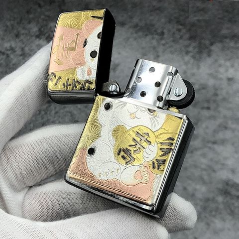 Bật Lửa Zippo Manekineko Thiết Kế Truyền Thống Nhật Bản ZA-5-81A - Bật Lửa Chống Gió Sang Trọng, Gợi Nhớ Tài Lộc