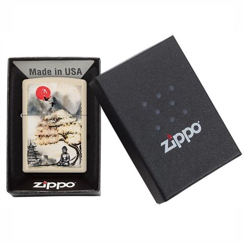 Bật Lửa Zippo Pagoda Bonsai Phật 29846 - Thiết Kế Sang Trọng, Vỏ Đồng Thau Chất Lượng Cao, Quà Tặng Y Nghĩa