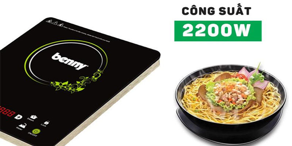 Bếp Từ Đơn Benny BI-2200/19 - 7 Chức Năng Nấu Ăn Hiện Đại 2200W, Bảng Điều Khiển Cảm Ứng, Thiết Kế Nhỏ Gọn và Tiện Dụng