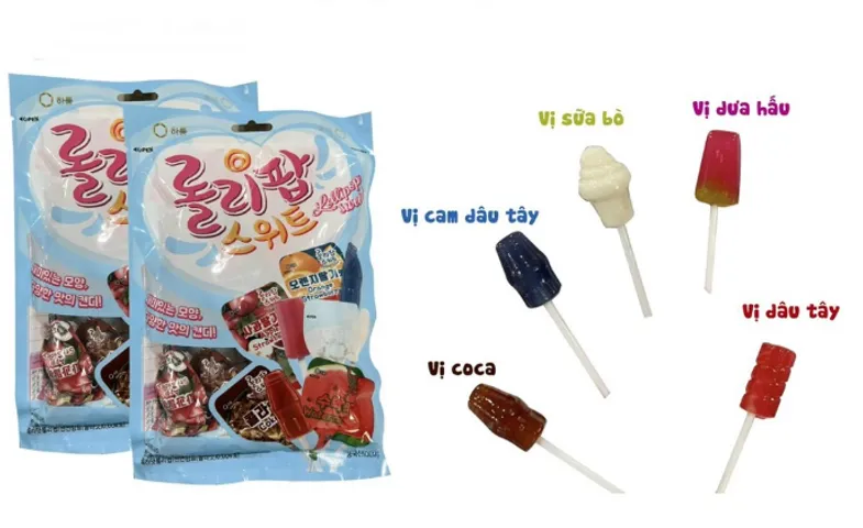 Combo 3 túi kẹo mút Lollipop Ice Lotte Hàn Quốc