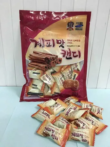 Combo 4 Gói Kẹo Quế Hàn Quốc - Kẹo Ngậm Tốt Cho Họng, Hương Vị Cay Nồng, Giúp Giữ Ấm Mùa Đông