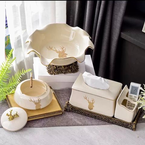 Đĩa Đựng Hoa Quả Bánh Kẹo Gốm Sứ Phong Cách Bắc Âu - Đồ Trang Trí Xinh Xắn Cho Bàn Tiệc, Quà Tặng Độc Đáo