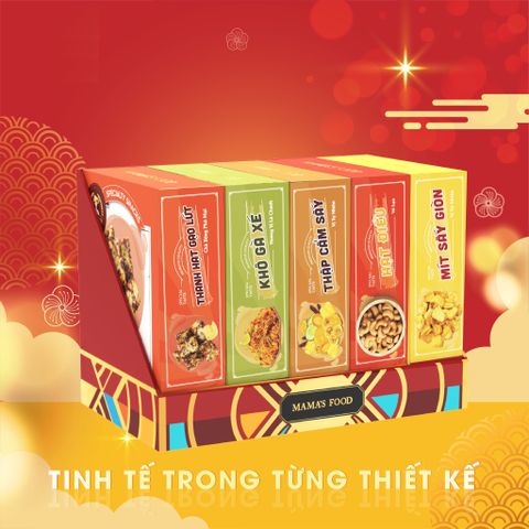 Hộp quà Tết Tân Xuân 01 Mama’s Food - Đồ khô chất lượng, quà tặng ý nghĩa cho mùa xuân, biếu tặng đối tác và người thân