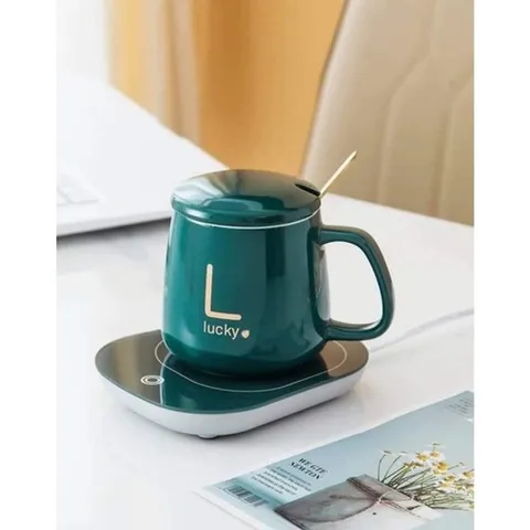 Hộp Quà Tặng Cốc Hâm Nóng Sứ Kèm Đế Điện - Giữ Nhiệt Cafe, Trà, Quà Tặng Ý Nghĩa Cho Mẹ Bỉm Sữa, Văn Phòng, Học Sinh