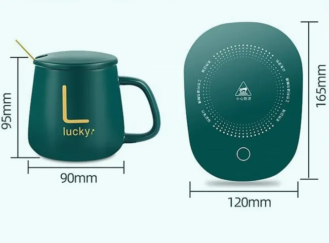 Hộp Quà Tặng Cốc Hâm Nóng Sứ Kèm Đế Điện - Giữ Nhiệt Cafe, Trà, Quà Tặng Ý Nghĩa Cho Mẹ Bỉm Sữa, Văn Phòng, Học Sinh