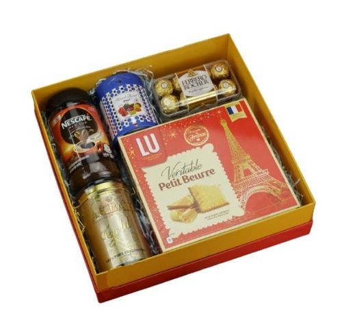 Hộp Quà Tết Cao Cấp Happybox - HPH003 Đỏ Sang Trọng, Quà Tặng Tết Độc Đáo, Bánh Kẹo Nhập Khẩu, Giao Hàng Toàn Quốc