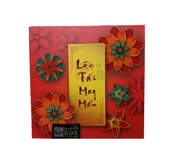 Hộp Quà Tết Cao Cấp Lộc Tài May Mắn HPH055 - Hộp Kẹo, Bánh, Trà Nguyên Liệu Đặc Biệt - Quà Tết Ý Nghĩa 2023