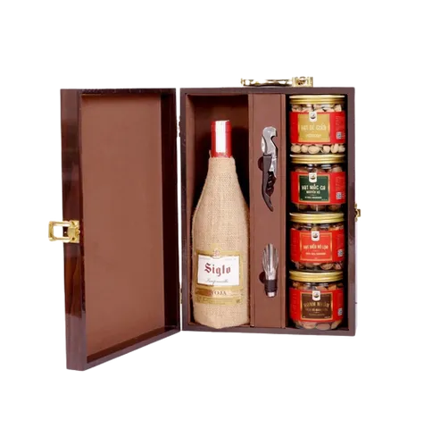 Hộp quà Tết biếu đối tác Phú Quý 12 The Wine Box gồm 5 sản phẩm