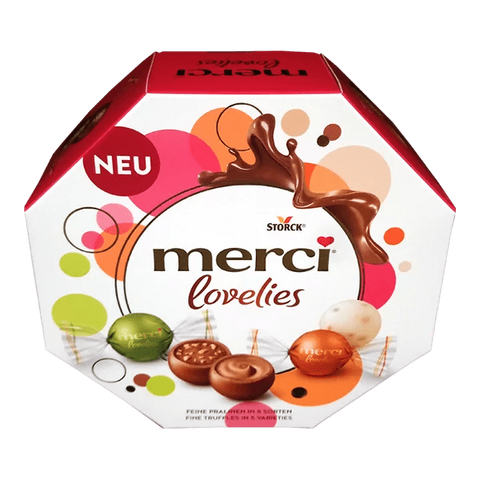 Kẹo Socola Storck Merci Lovelies Hộp Lục Giác Cao Cấp - Hương Vị Ngọt Ngào, Quà Tặng Ý Nghĩa Cho Mọi Dịp