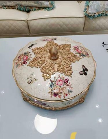 Khay Đựng Bánh Kẹo Hình Hoa Lá 6 Ngăn - Thiết Kế Sang Trọng, Chất Liệu Mủ Nhựa Bền Đẹp, Tặng Quà ý Nghĩa Ngày Tết