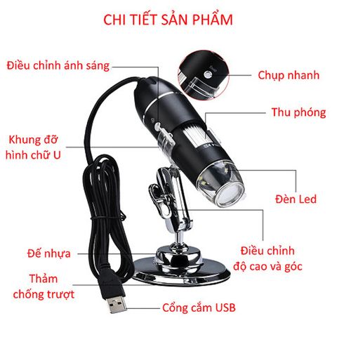 Kính Hiển Vi Điện Tử 1600X - Microscope Digital USB Phục Vụ Học Tập và Khám Phá Thế Giới Siêu Nhỏ