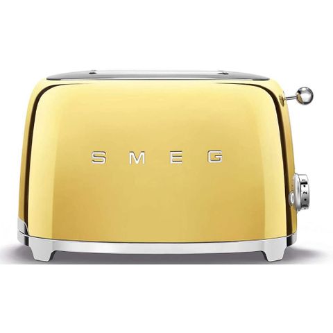 Máy Nướng Bánh Mì Smeg TSF01GOEU Gold Glossy - Thiết Kế Sang Trọng, Đa Chức Năng Với 6 Cấp Độ Nướng Cho Bữa Sáng Hoàn Hảo
