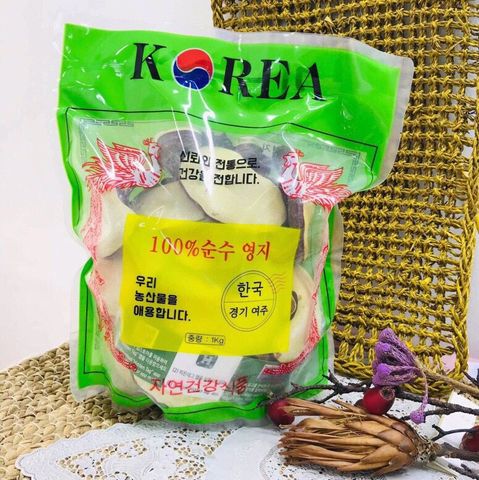 Nấm Linh Chi Kana Hàn Quốc Gói 1kg - Sản Phẩm Hỗ Trợ Sức Khỏe, Giải Độc, Trẻ Hóa Da Tự Nhiên, Quà Tặng Sang Trọng