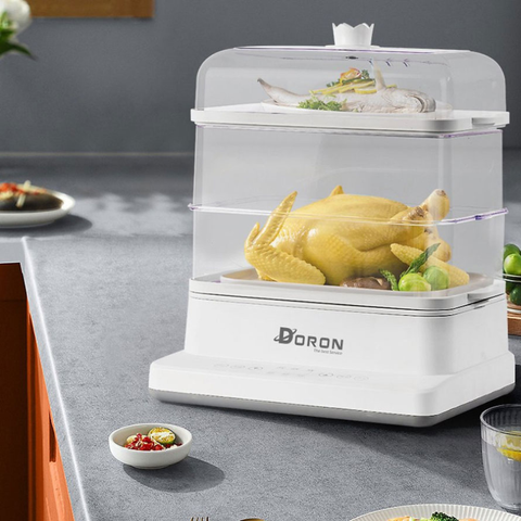 Nồi Hấp Điện Đa Năng 3 Tầng Doron 20 Lít - Dung Tích Lớn, Tiết Kiệm Thời Gian Nấu Nướng, Phù Hợp Hấp Nhiều Loại Thực Phẩm